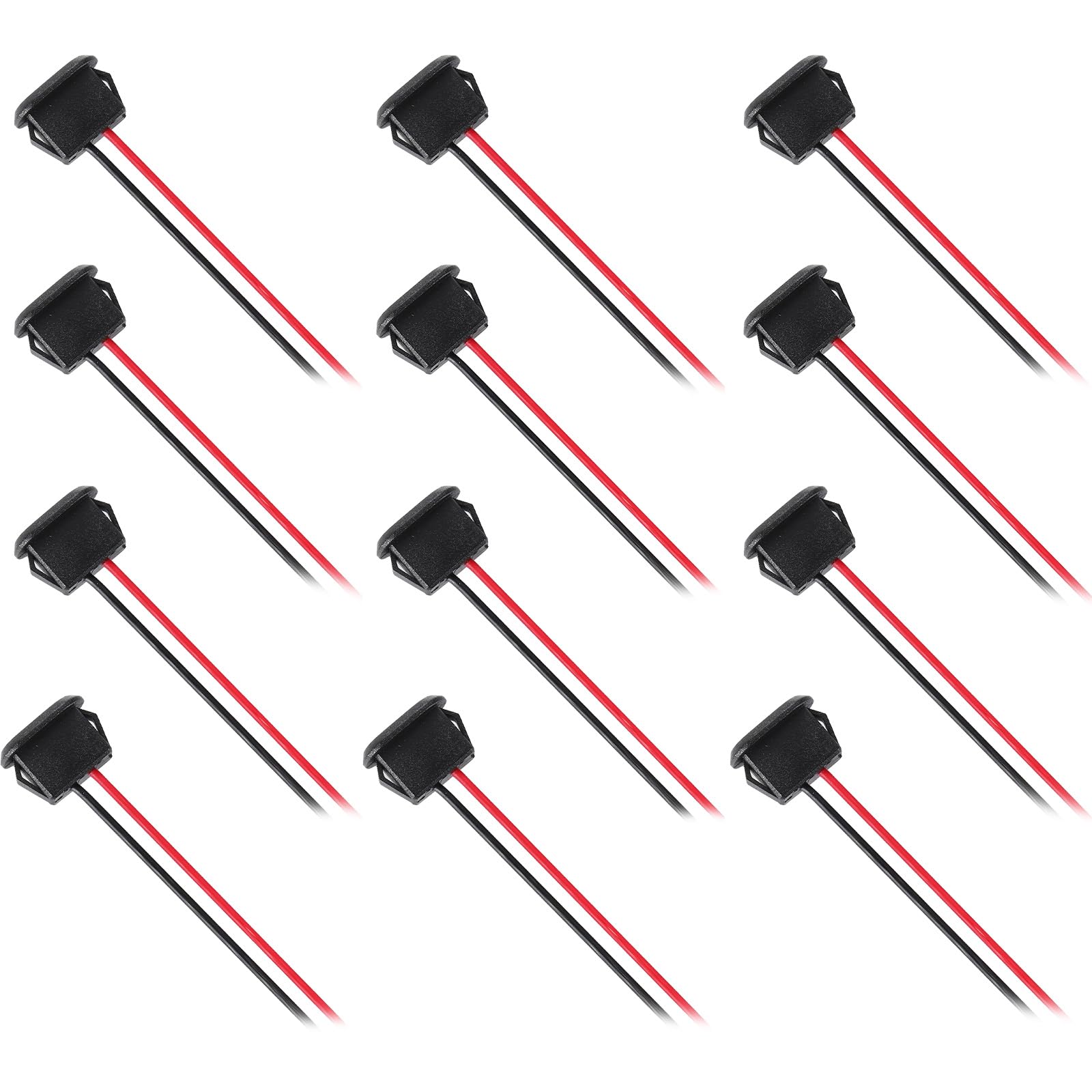 Juego de 12 conectores USB C empotrables, carga rápida, tipo C, 2 cables con hebilla