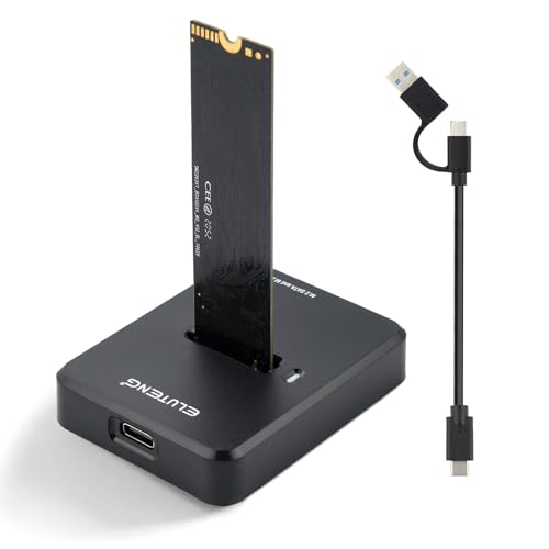 ELUTENG Estación de Acoplamiento para Discos Duros M.2 NVME y SATA, 10 Gbps M2 a USB, Carcasa para M-Key B+M Key, Adaptador de Protocolo Dual para SSD 2230 2242 2260 2280 Con Almohadillas