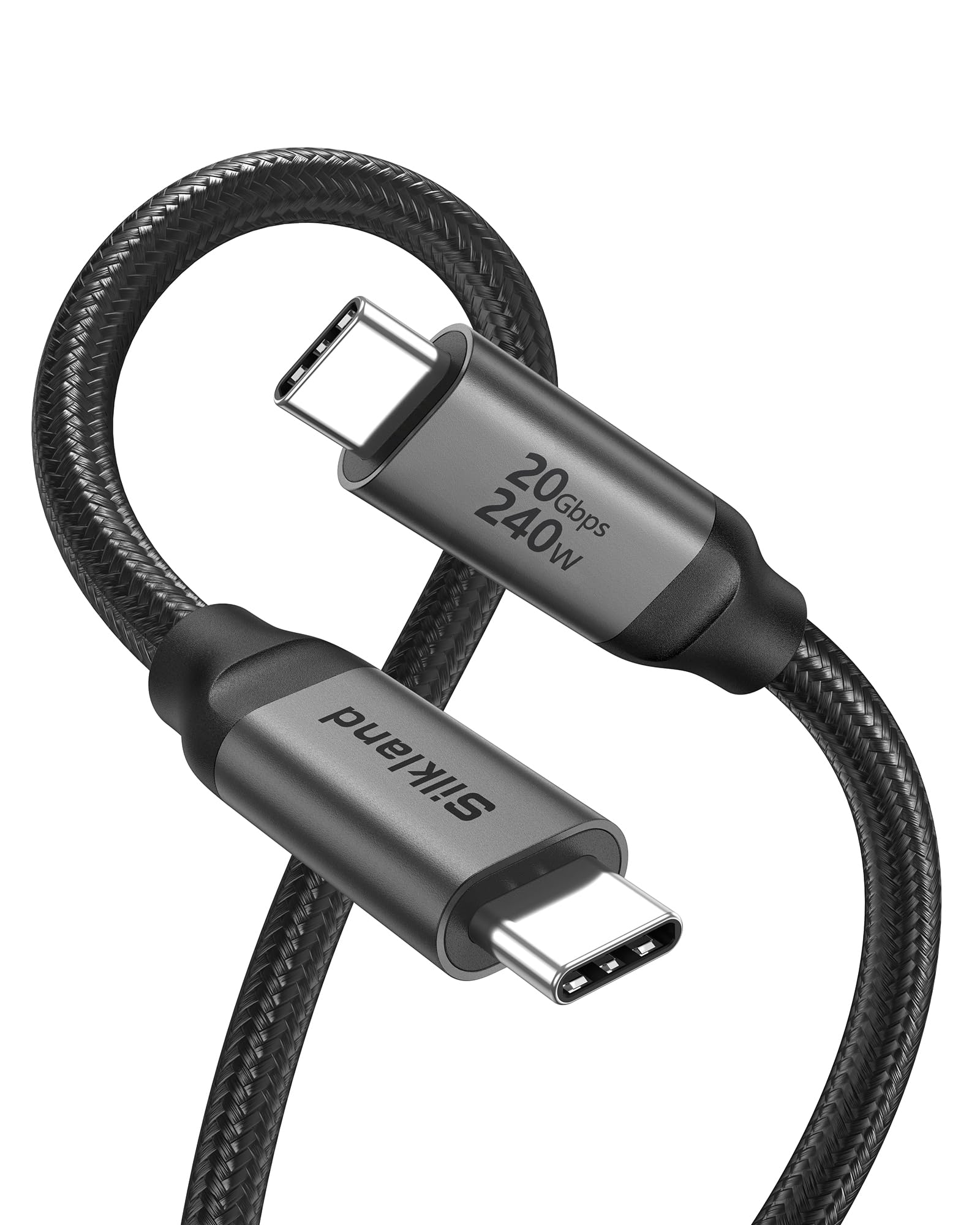 Silkland Cable USB C 3.2 Gen2×2, 20Gbps Cable de Datos USB Tipo C, USB C a USB C 1.5M, Carga Rápida PD3.1 240W 48V/5A, Cable
