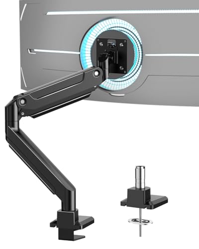 de 17 a 49 Pulgadas para Pantallas de hasta 20 kg, Brazo Curvo Ultra Ancho para Monitor de Alta Resistencia, Soporte de Escritorio Individual Totalmente Ajustable, VESA 75x75mm/100x100mm