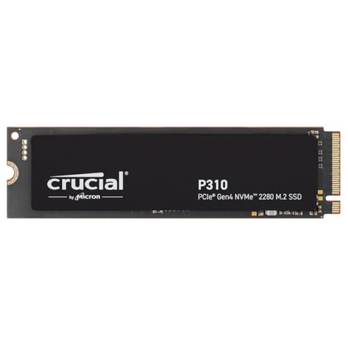 Crucial P310 SSD 1TB PCIe Gen4 NVMe M.2 2280, Disco Interno, hasta 7.100 MB/s, Compatible con Ordenador Portátil y de Sobremesa & Consolas de Juegos Portátiles - CT1000P310SSD801