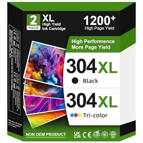 SUNPRINTZ 304XL Cartuchos de Tinta Remanufacturado para Tinta HP 304 XL, 304 XL Negro y Color para HP Envy 5030 5020 5010 5032 5000 Deskjet 2630 2632 2633 3700 3720 3730 3750 3760 3762 Impresora