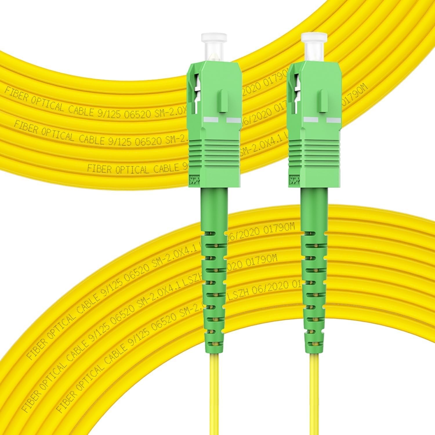TECHZOCO Cable fibra óptica para router, Latiguillo FTTH, Cable SC/APC a SC/APC, OS2 Monomodo Simplex 9/125um LSZH, Compatibl