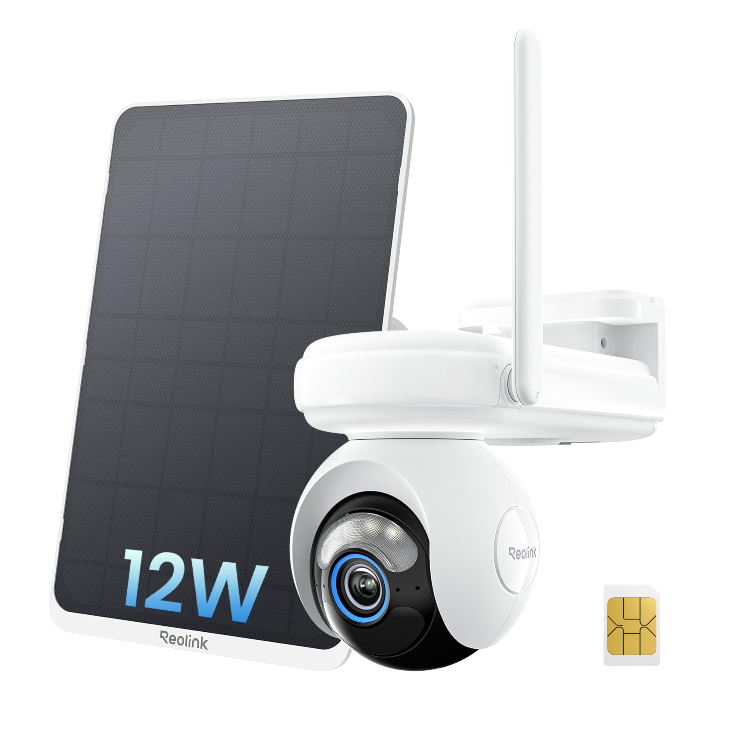 Reolink Altas Go PT + Panel Solar 12W, 4G 360° PT Camara Solar con Auto-Seguimiento, Batería Recargable 20,000 mAh, Pre-graba