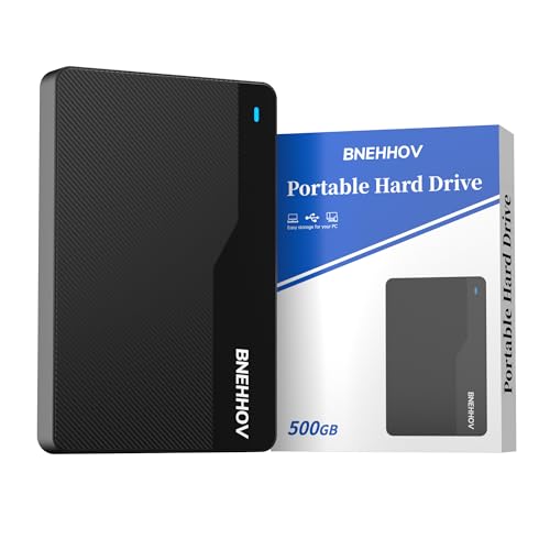 Disco Duro Externo Portátil Ultra Delgado 500GB HDD Disco Duro USB 3.0 SATA Expansión de Almacenamiento Compatible con PS4, PC, Mac, Windows, Portátil, Xbox, Wii U, Chromebook