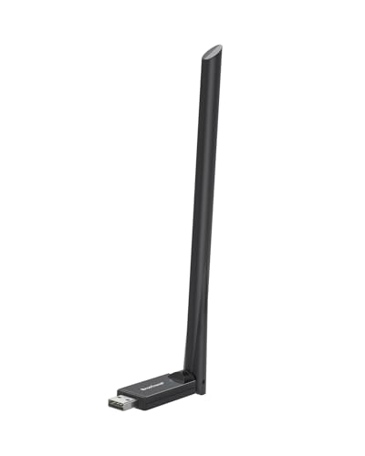 BrosTrend USB WiFi 6 AX900, Largo Alcance 6dBi Antena WiFi PC, Adaptador Wi-Fi para PC Doble Banda 5GHz 600Mbps + 2.4GHz 286Mbps, Señal Potente Inalámbrico Receptor Wi-Fi USB para Windows 11/10/7