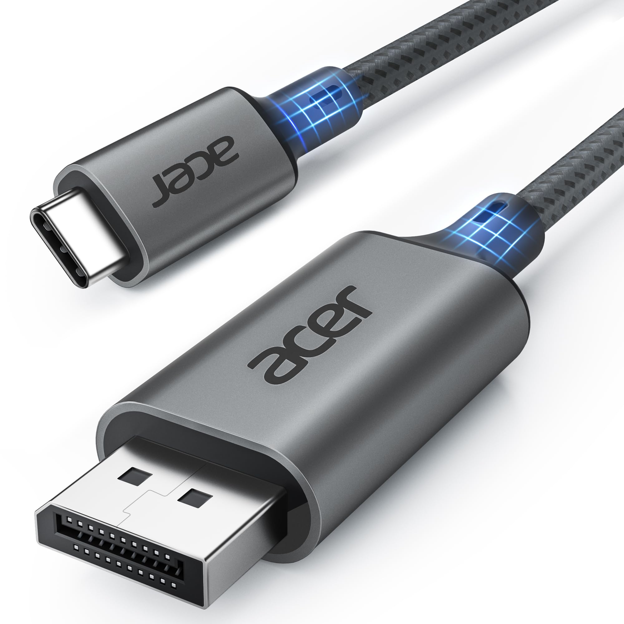 Acer Cable USB C a DisplayPort 4K@60Hz, Thunderbolt 3/4 DisplayPort Cable, Carcasa de Aluminio, Compatible con iPhone 15/16 P