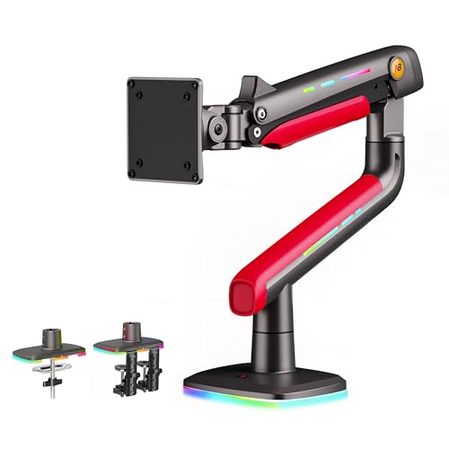 NB Ergonomic Brazo de Monitor para Monitores Ultraanchos hasta 60 Pulgadas, Soporte de Monitor 32 34 49 Pulgada, Carga de hasta 20 kg, VESA 75/100 mm (Rojo)