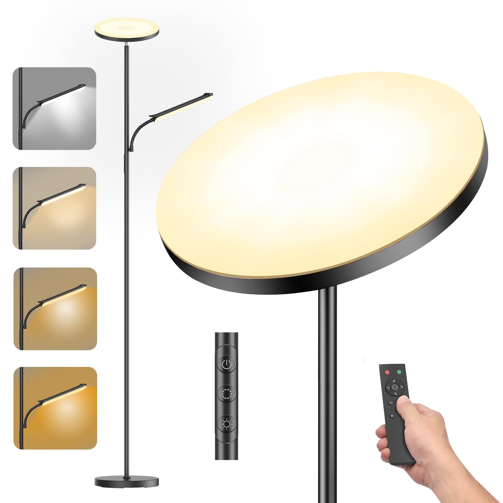 YICAIZI Lámpara de Pie LED Regulable de 42W, Lamparas de Pie Para Salon Superbrillante de 4000 LM Para Sala de Estar Con Luz