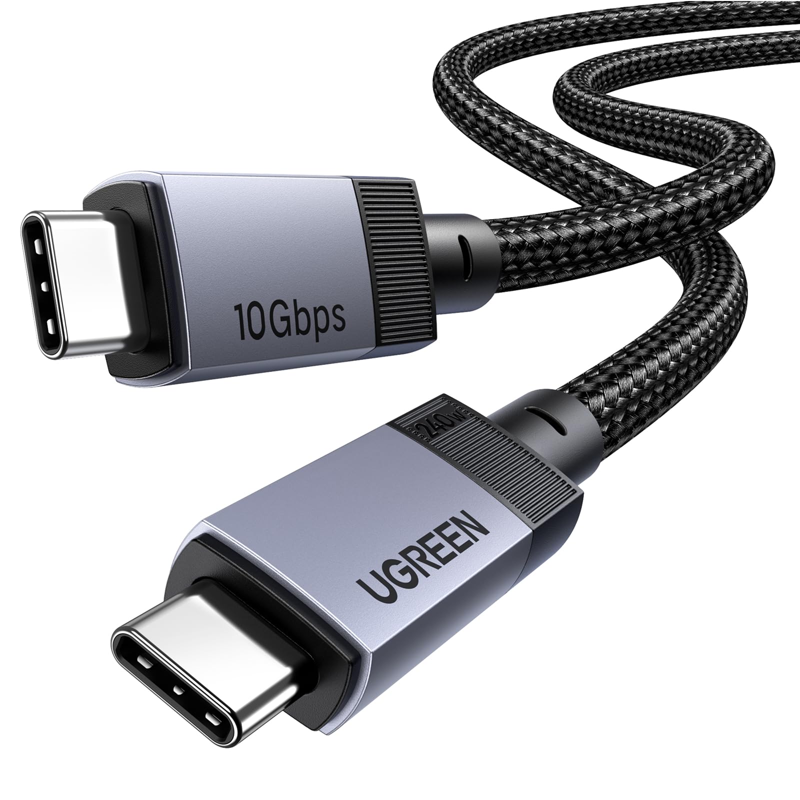 UGREEN Cable USB Type C Vídeo 4K@60Hz, USB 3.2 10Gbps,240W Carga Rápida PD 3.1, Compatible con Macbook Air, HP, ASUS, iPhone