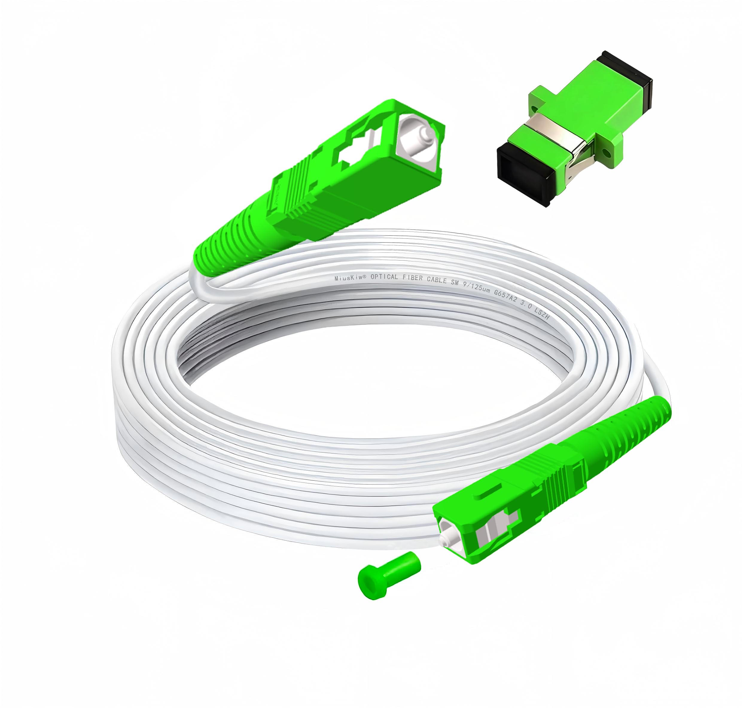 MiusKiw Cable fibra optica router SC/APC- SC/APC para Movistar, Vodafone, Orange, MásMóvil, Digi, Jazztel, Yoigo, Lowi, Con u