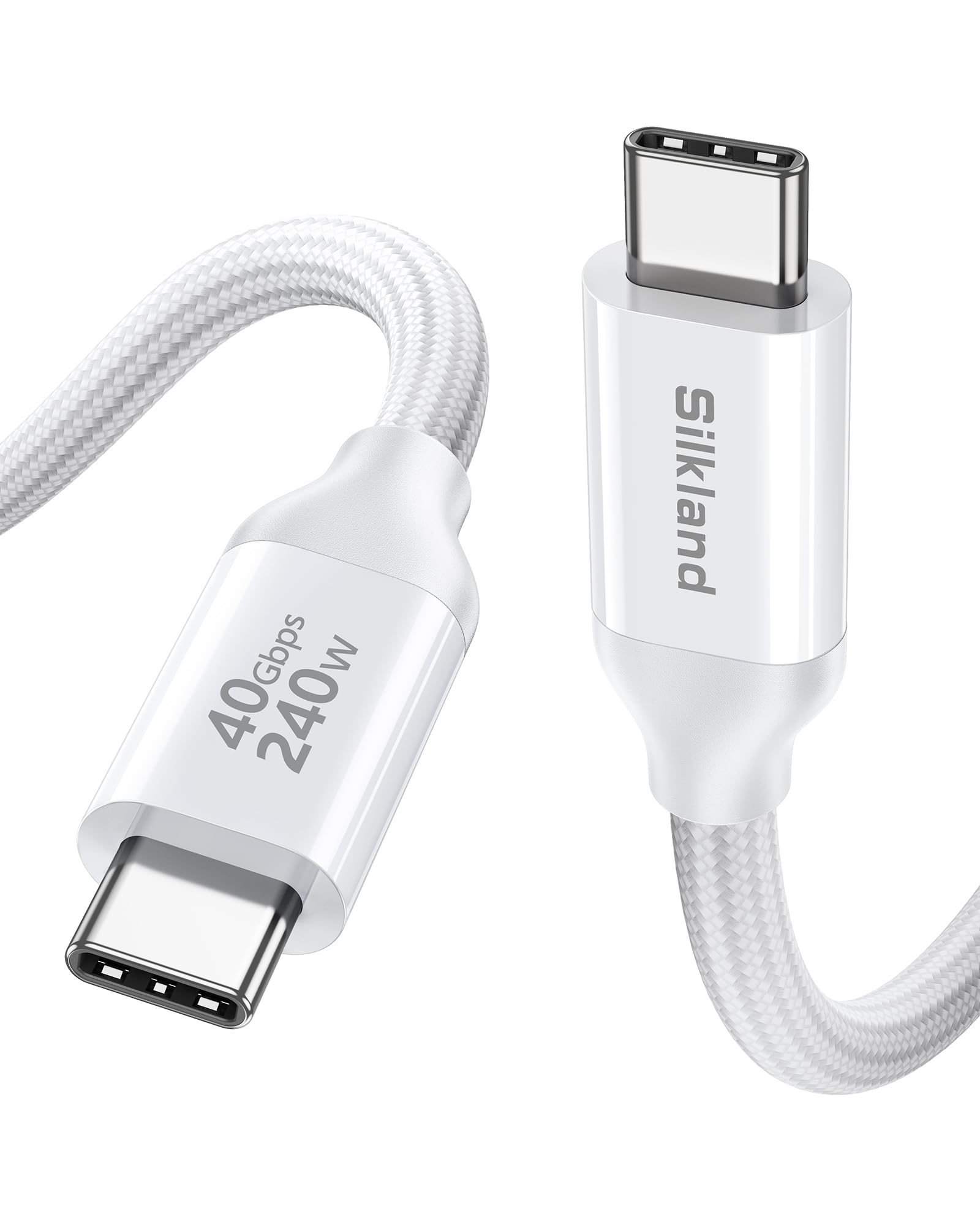 Silkland 40Gbps USB4 para Cable Thunderbolt 4 1.5M, 8K/Dual 4K, Carga Rápida 240W, Cable USB-C para Thunderbolt 5, PSSD, Lapt