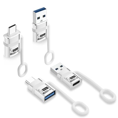 ELUTENG Adaptadores USB C (4 Piezas), Adaptador Tipo C a USB 3.0 OTG Adaptador Micro USB a USB C Compatible con MacBook Pro Samsung Galaxy Celulares Portátil PC en el Coche y Más (Negro)