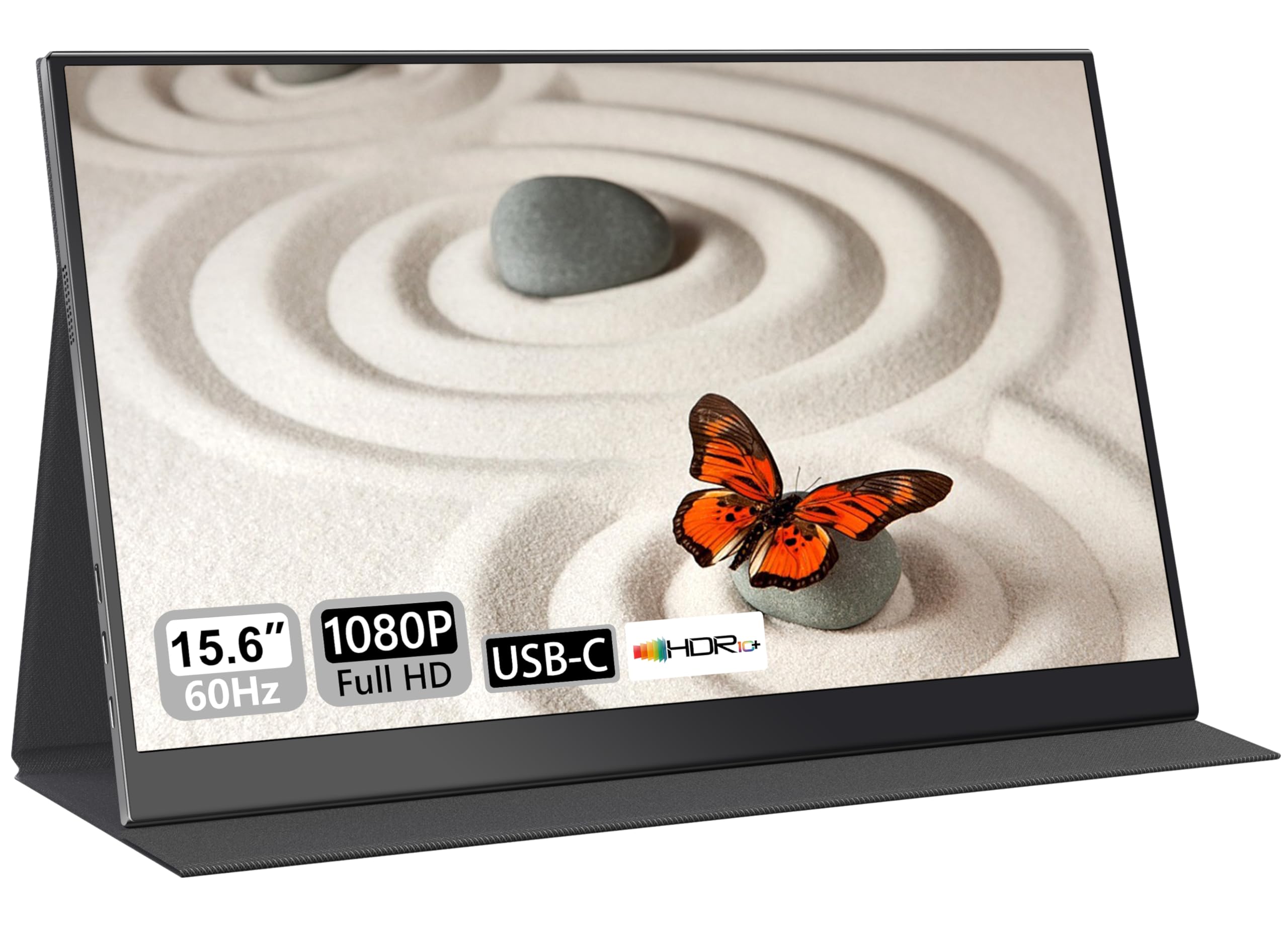 UFYQL Monitor Portátil de 15,6" Full HD IPS 1080P Mate, Ultra Ligero, Compatible con Portátil，PC，MacBook/，Teléfono，Xbox，PS4/5