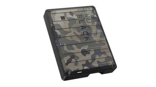 WD_Black P10 4TB Game Drive, Almacenamiento portátil HDD, USB 3.2 Gen 1, hasta 130 MB/s, Compatible con PlayStation, Xbox y PC, Subscripción gratuia de 1 Mes de Discord Nitro, Camo