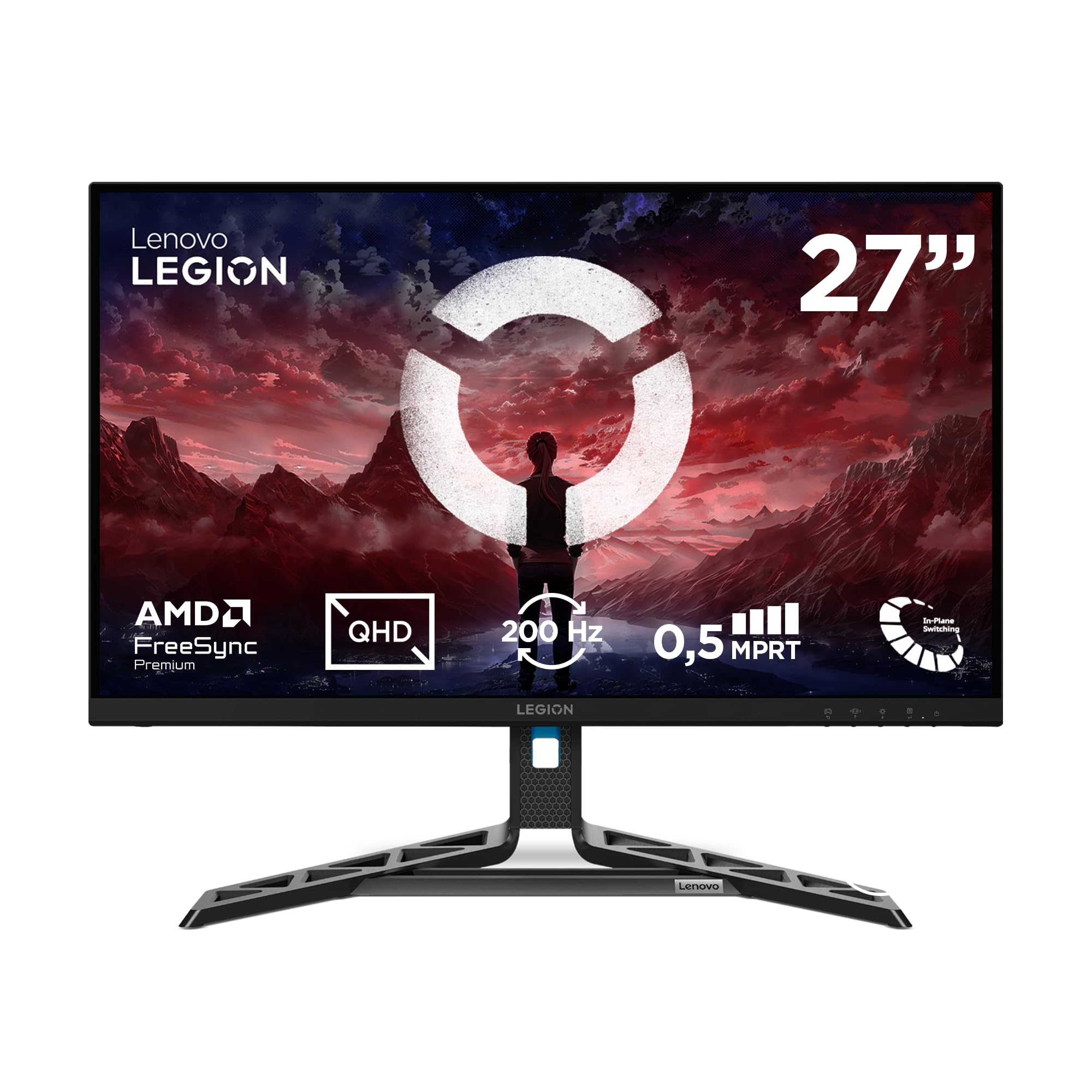 Lenovo Legion R27qe Gen 2 - Monitor Gaming QHD 27" (IPS, 200 Hz, 0.5 ms MPRT, 16:9, HDMI 2.1 + DP 1.4, AMD FreeSync Premium,
