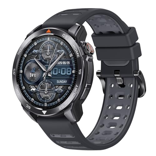 Mibro GS Pro2 Reloj Inteligente para Correr con GPS, 1,43'' Acero Inoxidable Smartwatch Hombre con Llamadas Bluetooth, Impermeable Reloj Inteligente con Altitude/Brújula para iOS Android, Gris Oscuro