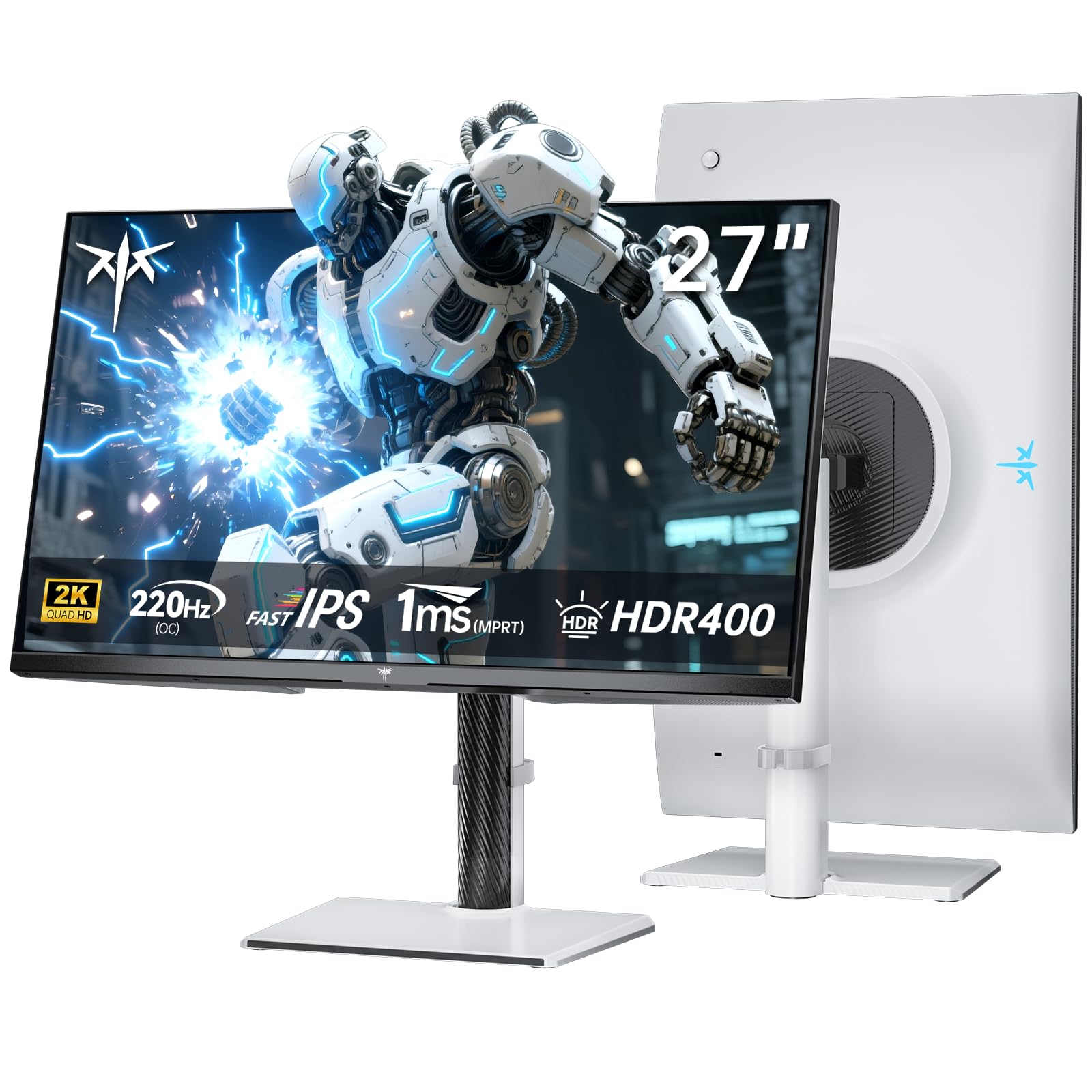 KTC Monitor Gaming 27 Pulgadas | 2K@200Hz | Altavoces Integrados | Fast IPS Panel | Tiempo de Respuesta 1ms (MPRT) | Brillo d
