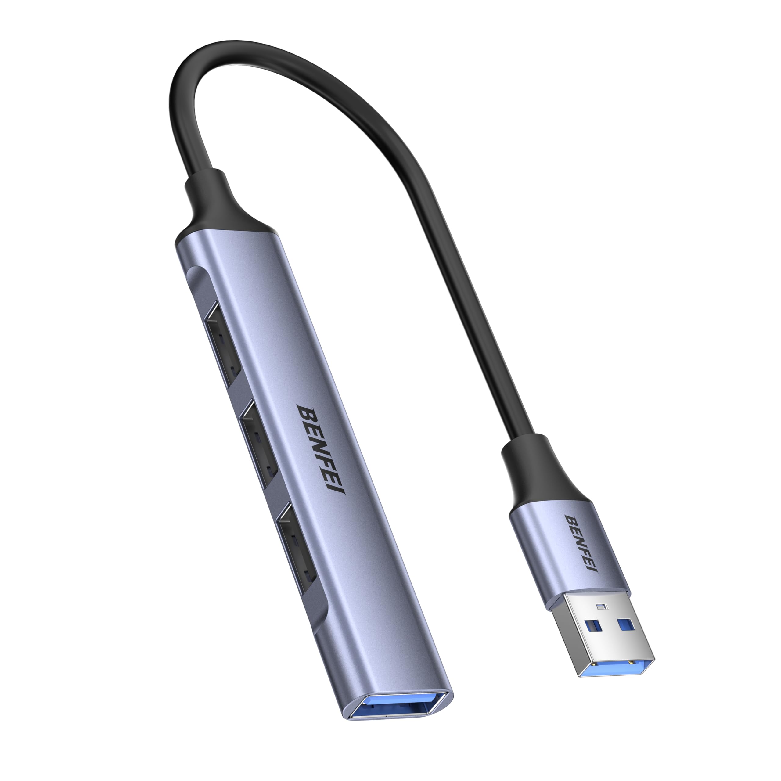 BENFEI Hub USB de 4 Puertos: 1x 10Gbps USB 3.2 + 3X USB 2.0- para Ratón, Teclado, Pendrive, Impresora- Compatible con Portáti