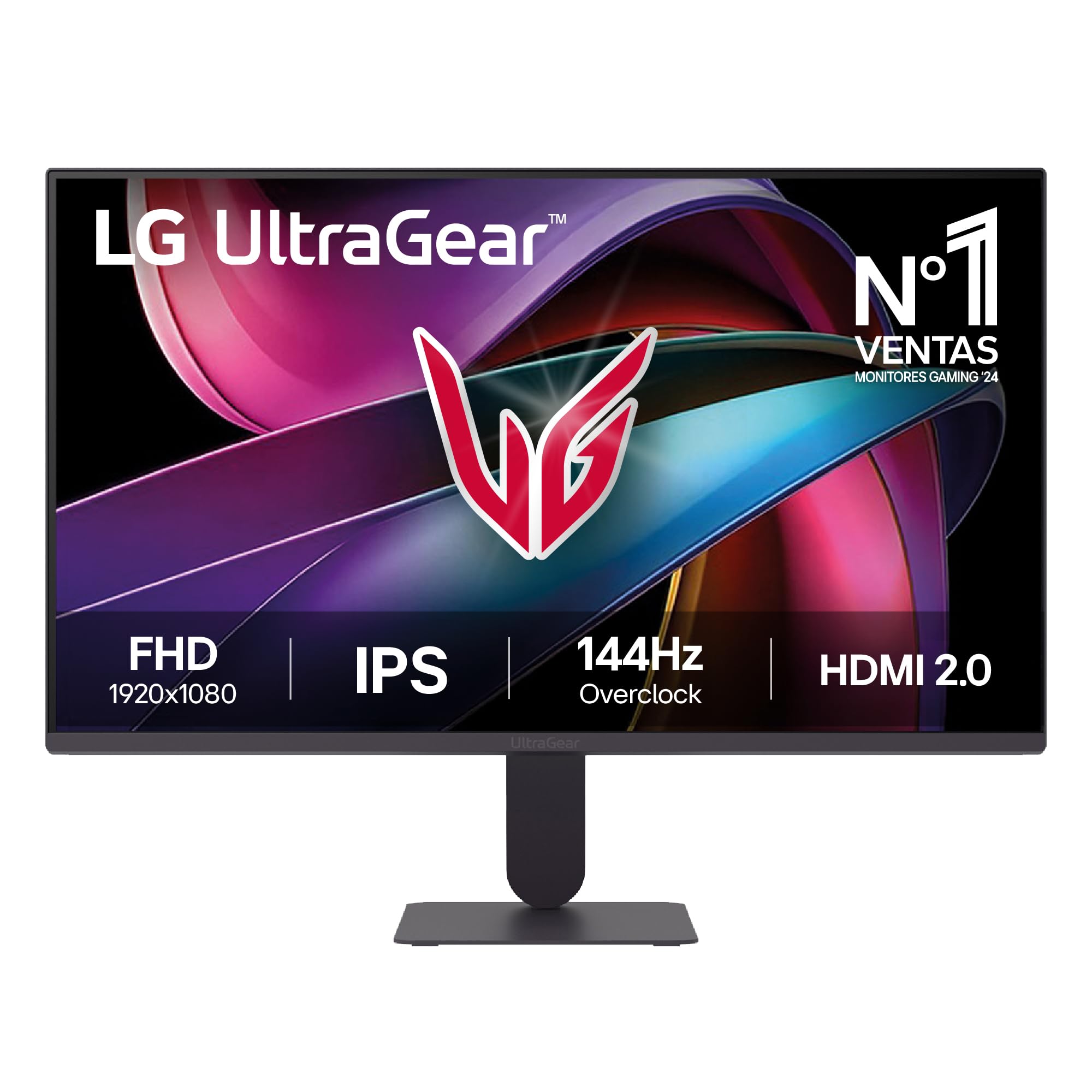 LG 24G411A-B - Monitor Gaming Ultragear 23,8", IPS Full HD, 16:9, 144Hz, 1ms, G-Sync y FreeSync, HDR10, Pivotable, Altura Aju