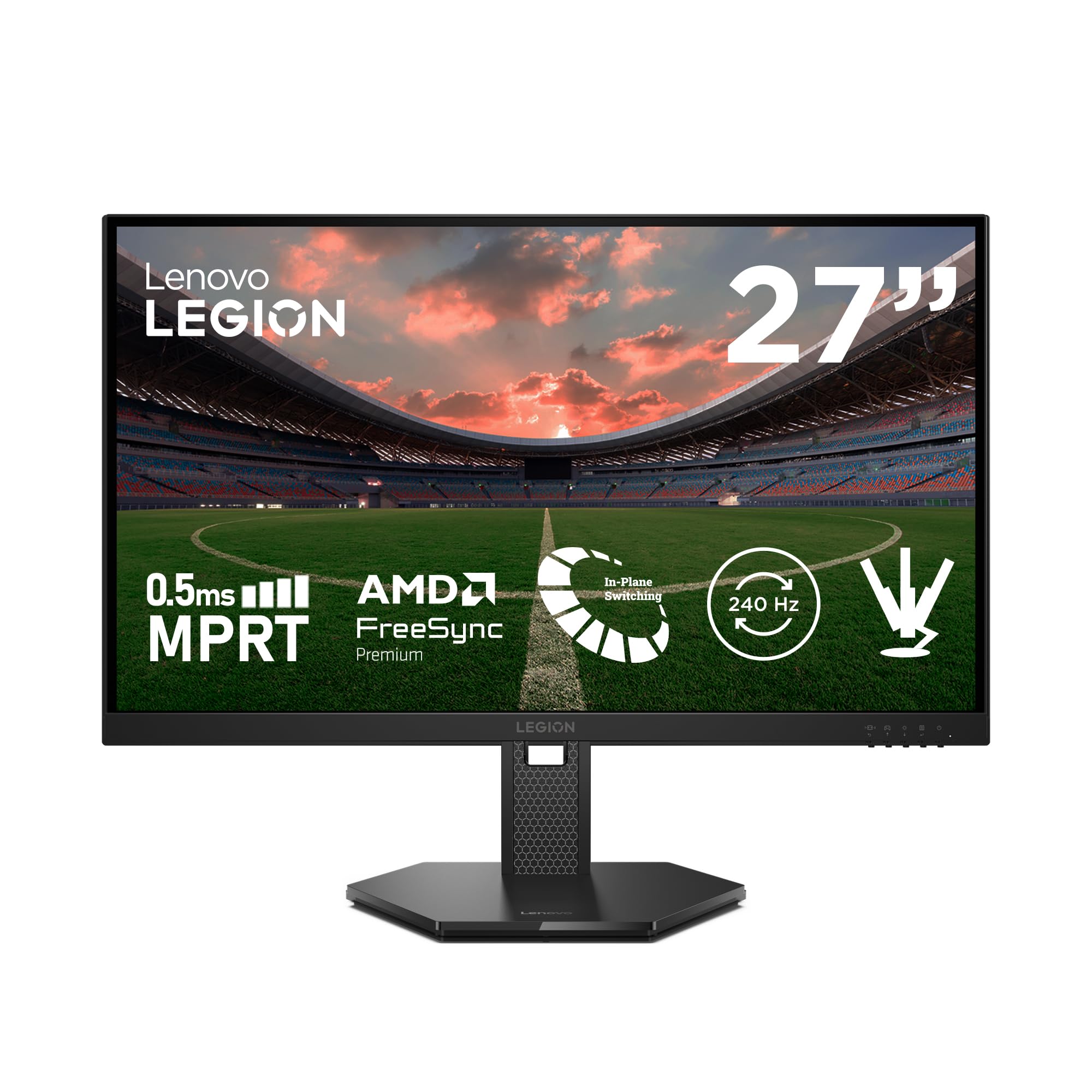 Lenovo Legion 27Q-10 - Monitor Gaming QHD 27" (IPS, 240 Hz, 0.5 ms, 16:9, HDMI 2.1 - DP 1.4, NVIDIA G-Sync, AMD FreeSync Prem