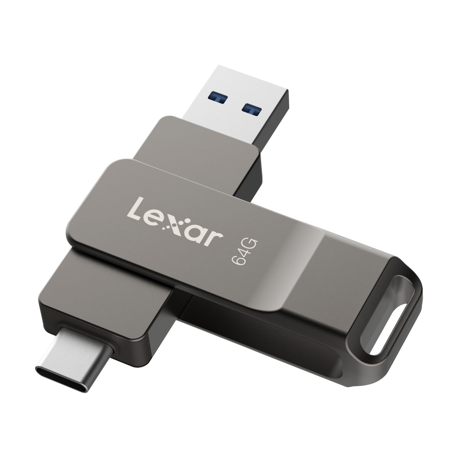 Lexar D40E 64 GB Unidad de Almacenamiento USB 3.2 Gen 1 Type-C Unidad Flash USB-C Carcasa de Metal Diseño Giratorio Unidad Fl