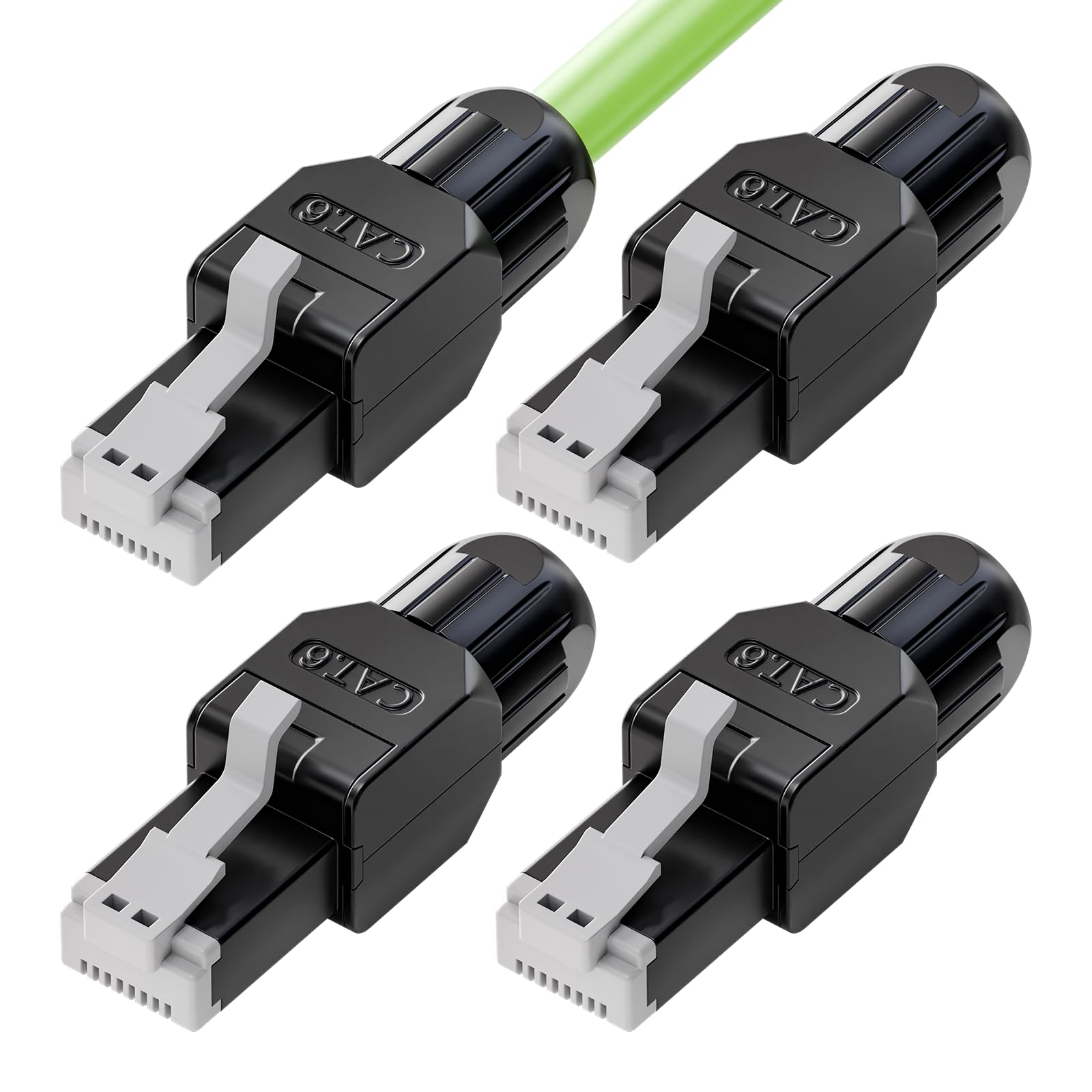 LEENUE RJ45 Conector CAT 6 sin Herramienta, 1Gbps/250MHz, Dorado Conectores RJ45 POE Para cables de instalación Cat6/5E/5, UT